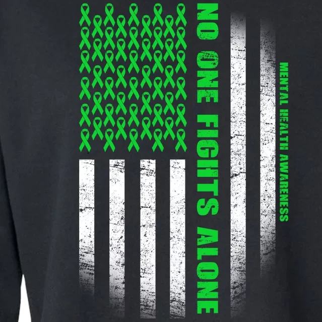 No One Fights Alone Mental Health Awareness Flag Cropped Pullover Crew