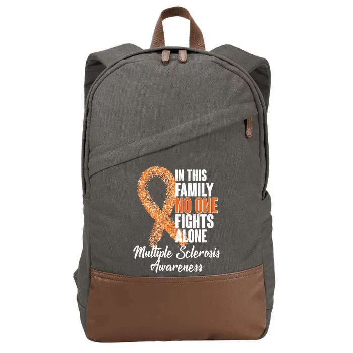 No One Fights Alone Multiple Sclerosis Awareness Cotton Canvas Backpack