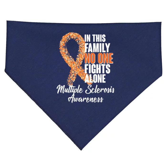 No One Fights Alone Multiple Sclerosis Awareness USA-Made Doggie Bandana