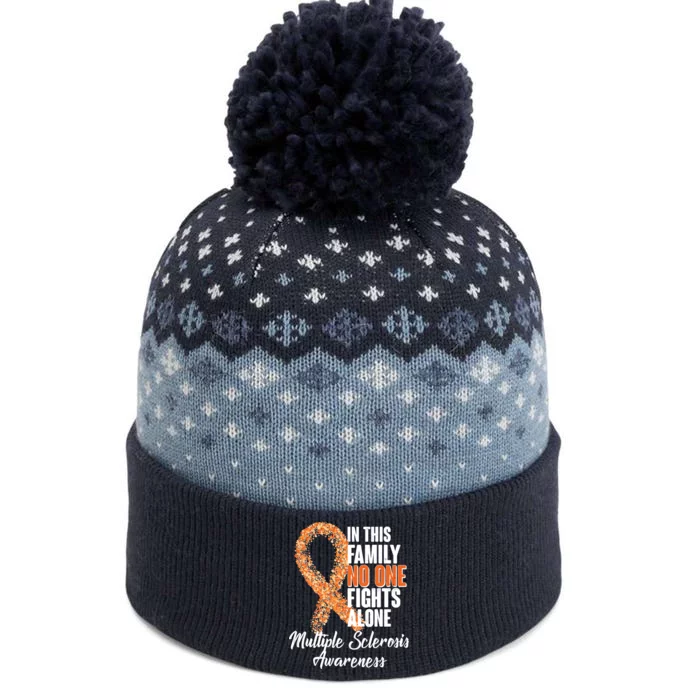 No One Fights Alone Multiple Sclerosis Awareness The Baniff Cuffed Pom Beanie