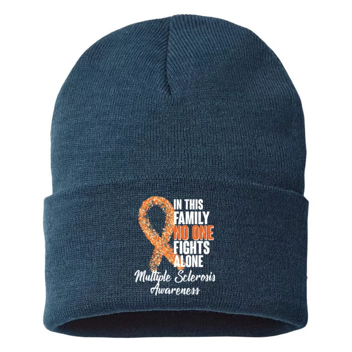 No One Fights Alone Multiple Sclerosis Awareness Sustainable Knit Beanie