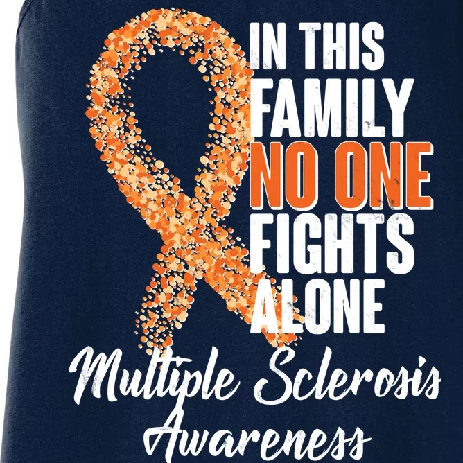 No One Fights Alone Multiple Sclerosis Awareness Women's Racerback Tank