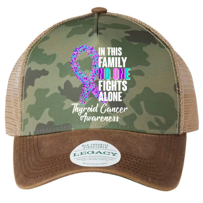 No One Fights Alone Thyroid Cancer Awareness Legacy Tie Dye Trucker Hat