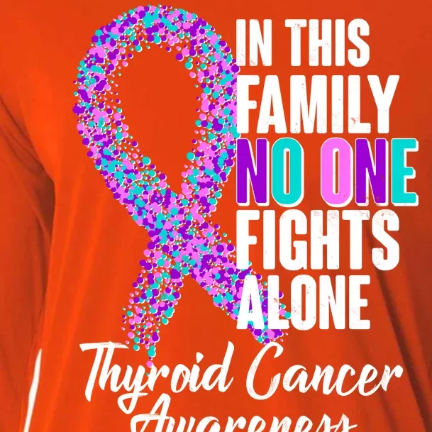 No One Fights Alone Thyroid Cancer Awareness Cooling Performance Long Sleeve Crew