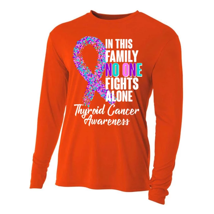 No One Fights Alone Thyroid Cancer Awareness Cooling Performance Long Sleeve Crew