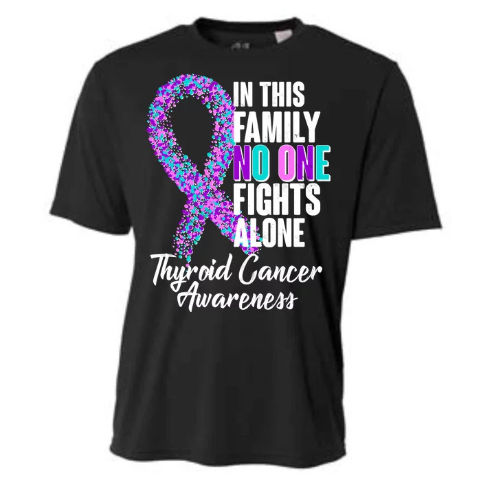 No One Fights Alone Thyroid Cancer Awareness Cooling Performance Crew T-Shirt