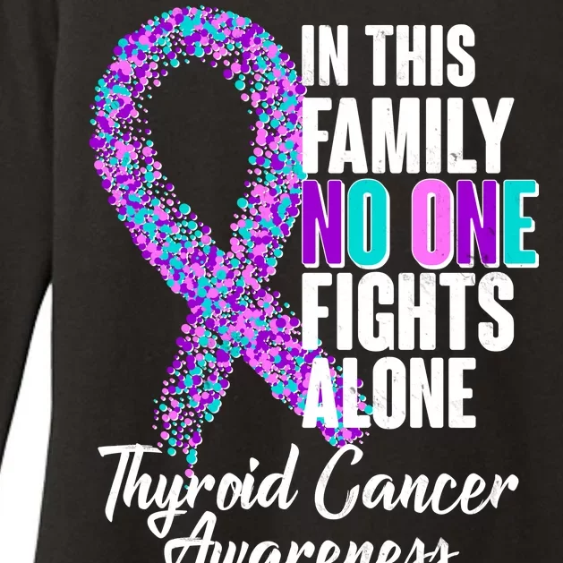 No One Fights Alone Thyroid Cancer Awareness Womens CVC Long Sleeve Shirt