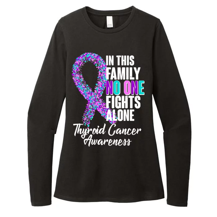 No One Fights Alone Thyroid Cancer Awareness Womens CVC Long Sleeve Shirt