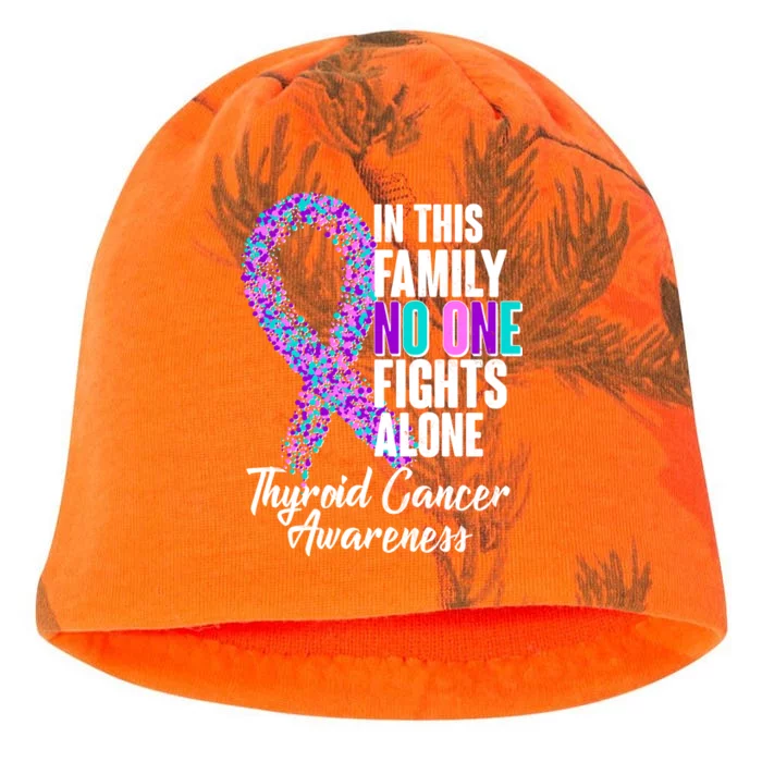 No One Fights Alone Thyroid Cancer Awareness Kati - Camo Knit Beanie