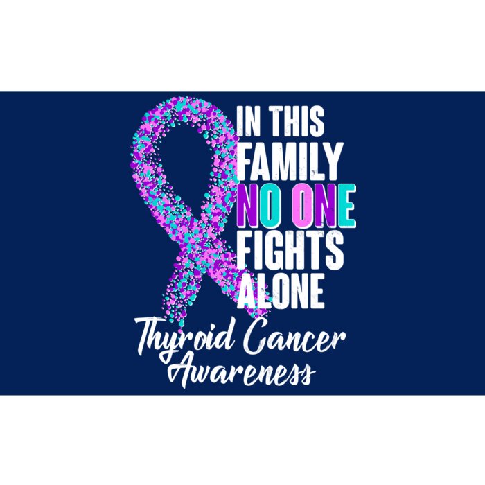 No One Fights Alone Thyroid Cancer Awareness Bumper Sticker