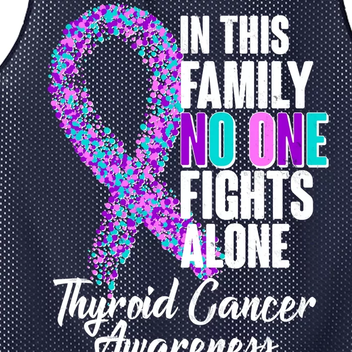 No One Fights Alone Thyroid Cancer Awareness Mesh Reversible Basketball Jersey Tank