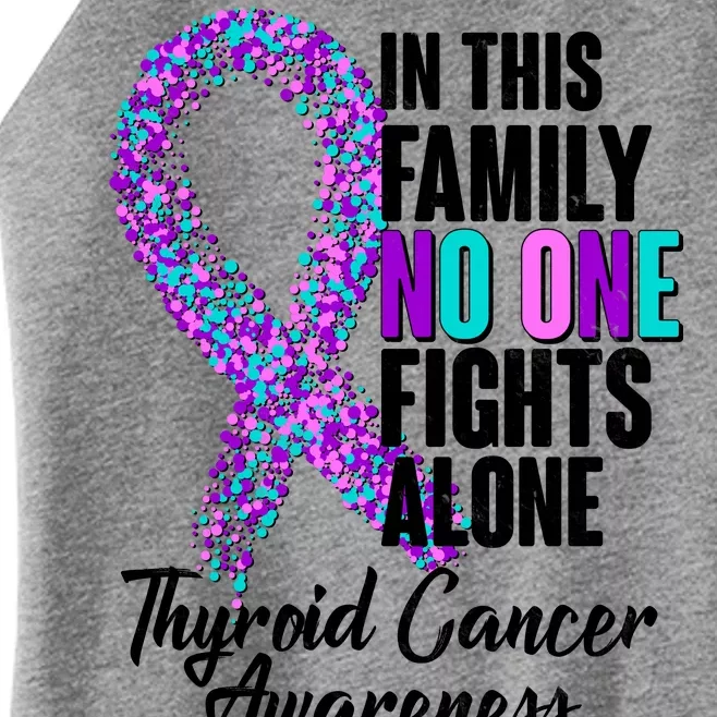 No One Fights Alone Thyroid Cancer Awareness Women’s Perfect Tri Rocker Tank