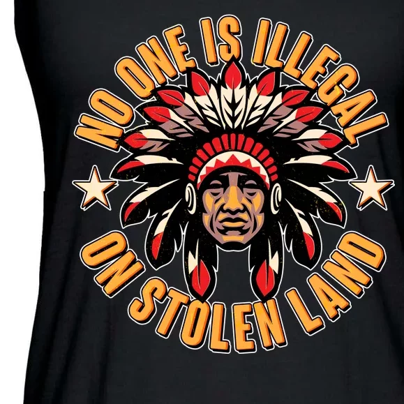 No One is Illegal On Stolen Land Ladies Essential Flowy Tank