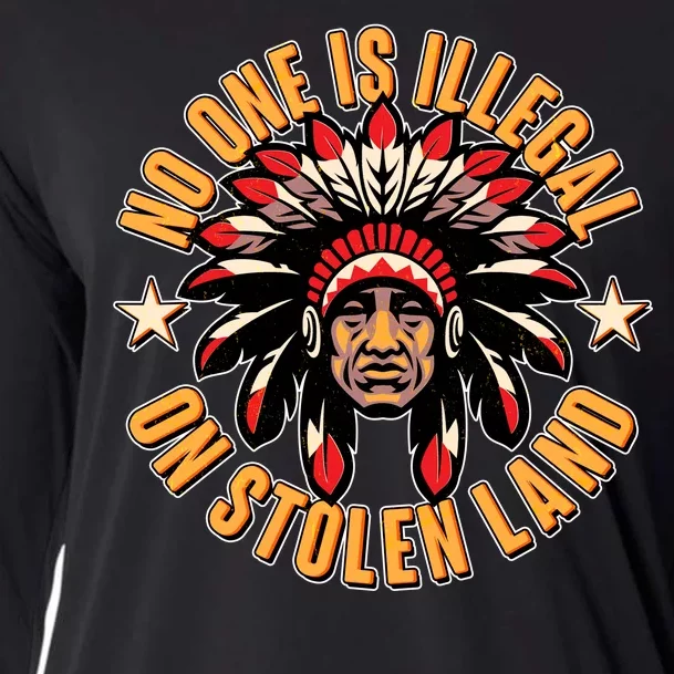 No One is Illegal On Stolen Land Cooling Performance Long Sleeve Crew