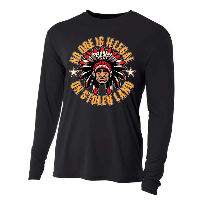 No One is Illegal On Stolen Land Cooling Performance Long Sleeve Crew