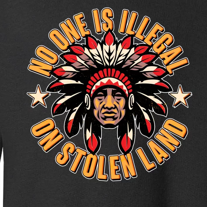 No One is Illegal On Stolen Land Toddler Sweatshirt