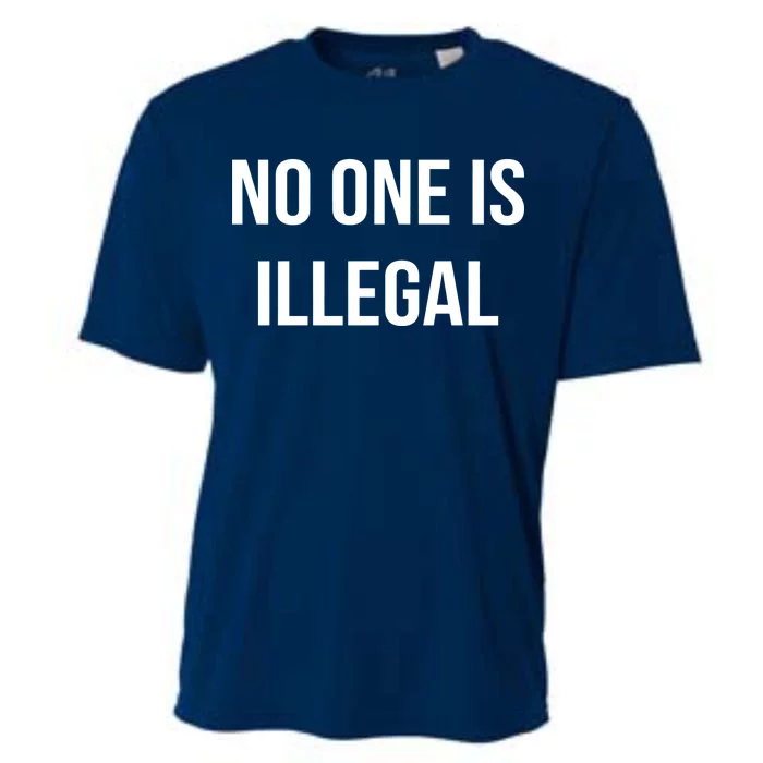 No One is Illegal Text Logo Cooling Performance Crew T-Shirt