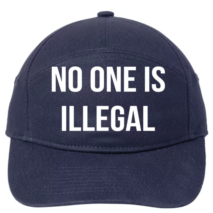 No One is Illegal Text Logo 7-Panel Snapback Hat