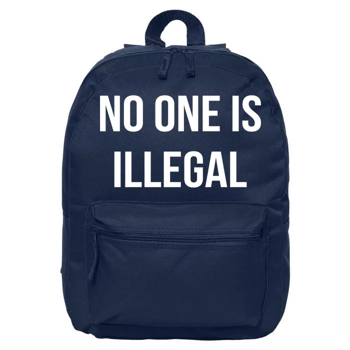 No One is Illegal Text Logo 16 in Basic Backpack