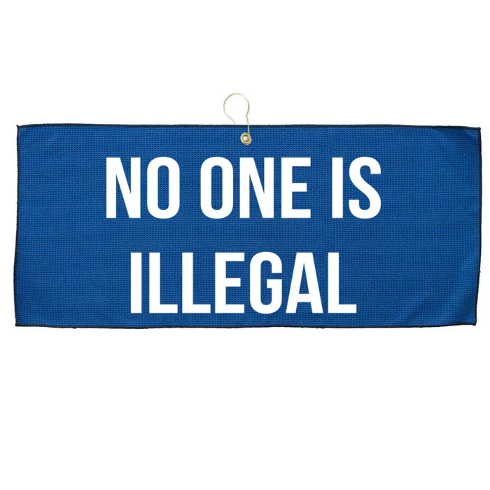 No One is Illegal Text Logo Large Microfiber Waffle Golf Towel