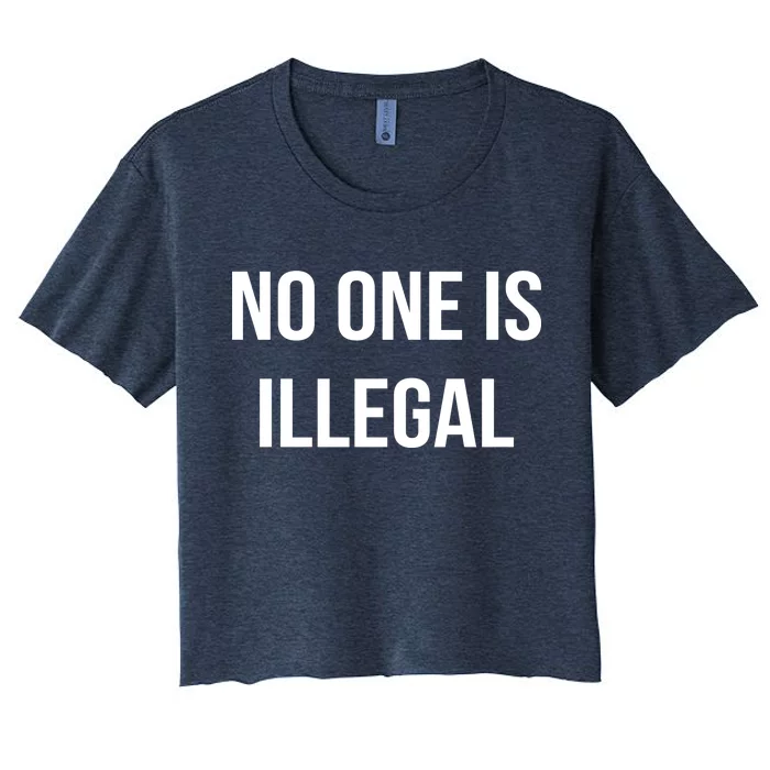 No One is Illegal Text Logo Women's Crop Top Tee