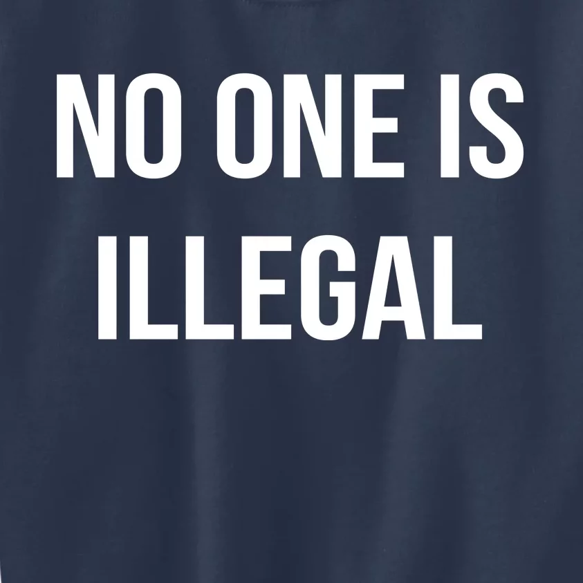 No One is Illegal Text Logo Kids Sweatshirt