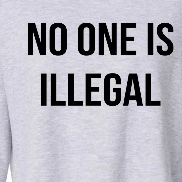 No One is Illegal Text Logo Cropped Pullover Crew