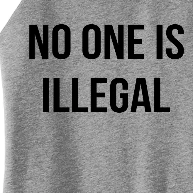 No One is Illegal Text Logo Women’s Perfect Tri Rocker Tank