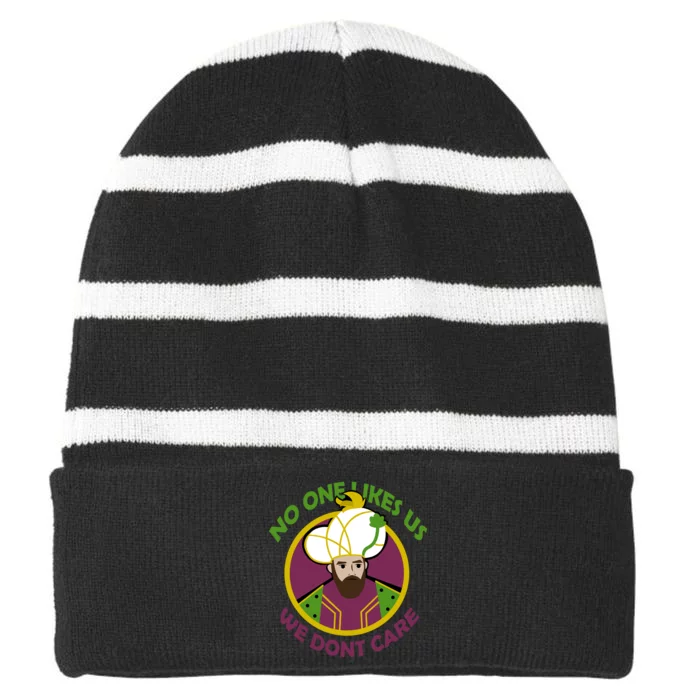 No One Likes Us We Don't Care Philly Striped Beanie with Solid Band