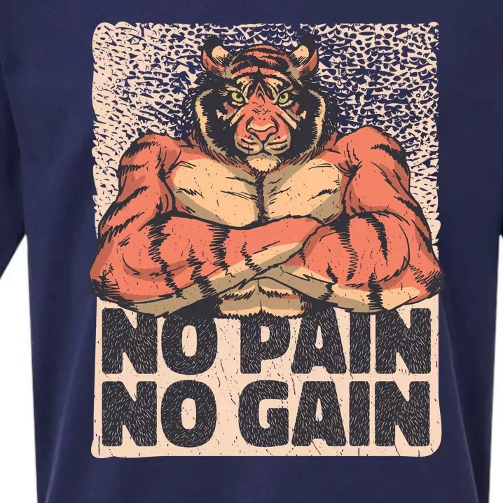 No Pain No Gain Strong Tiger Sueded Cloud Jersey T-Shirt