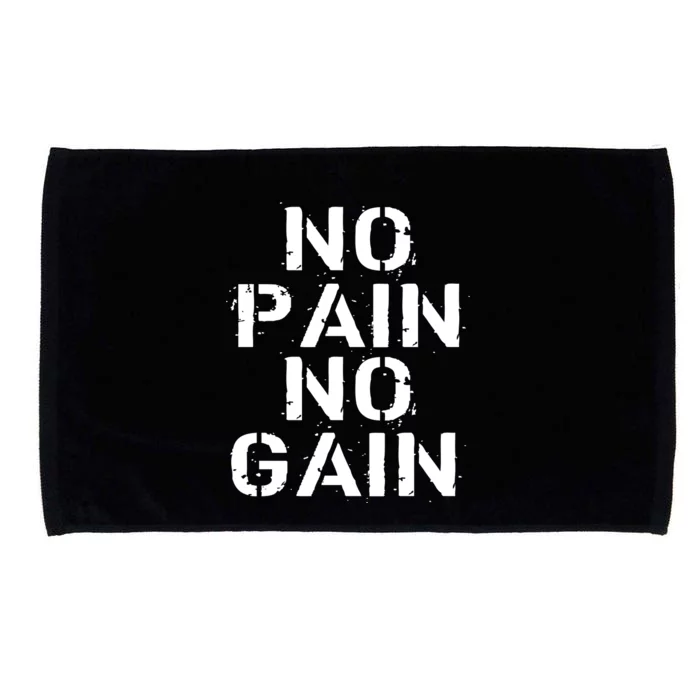 No Pain No Gain Workout Fitness Gym Logo Microfiber Hand Towel