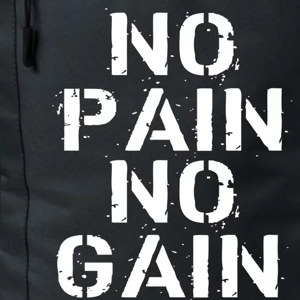 No Pain No Gain Workout Fitness Gym Logo Daily Commute Backpack