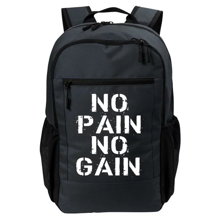 No Pain No Gain Workout Fitness Gym Logo Daily Commute Backpack