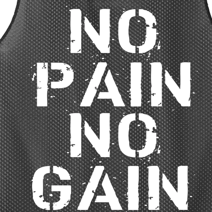 No Pain No Gain Workout Fitness Gym Logo Mesh Reversible Basketball Jersey Tank