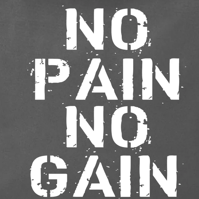 No Pain No Gain Workout Fitness Gym Logo Zip Tote Bag