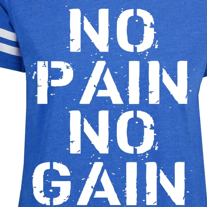 No Pain No Gain Workout Fitness Gym Logo Enza Ladies Jersey Football T-Shirt