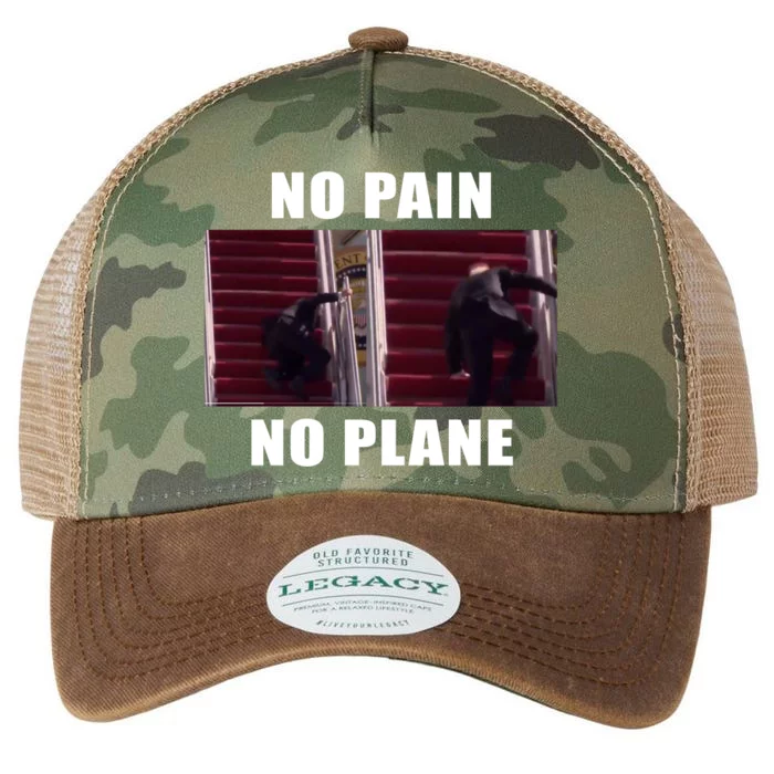 No Pain No Plane Funny Biden Stumbling Meme Legacy Tie Dye Trucker Hat