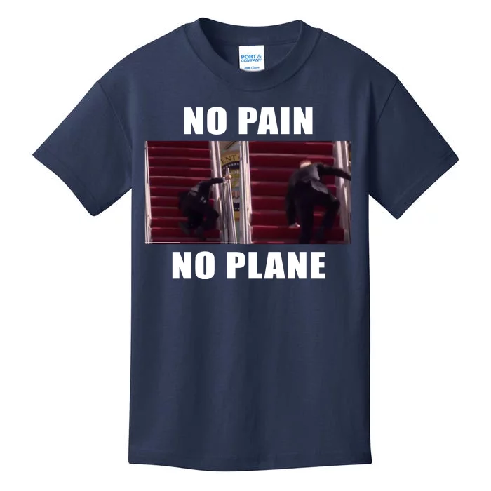 No Pain No Plane Funny Biden Stumbling Meme Kids T-Shirt