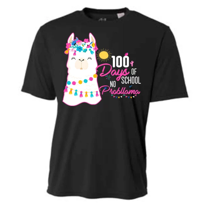 No Probllama 100 Days Of School Cooling Performance Crew T-Shirt