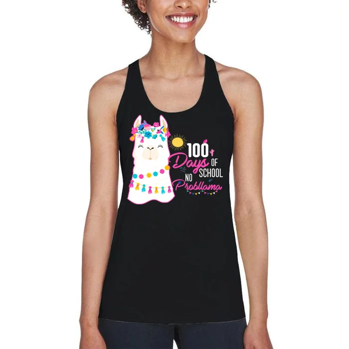 No Probllama 100 Days Of School Women's Racerback Tank