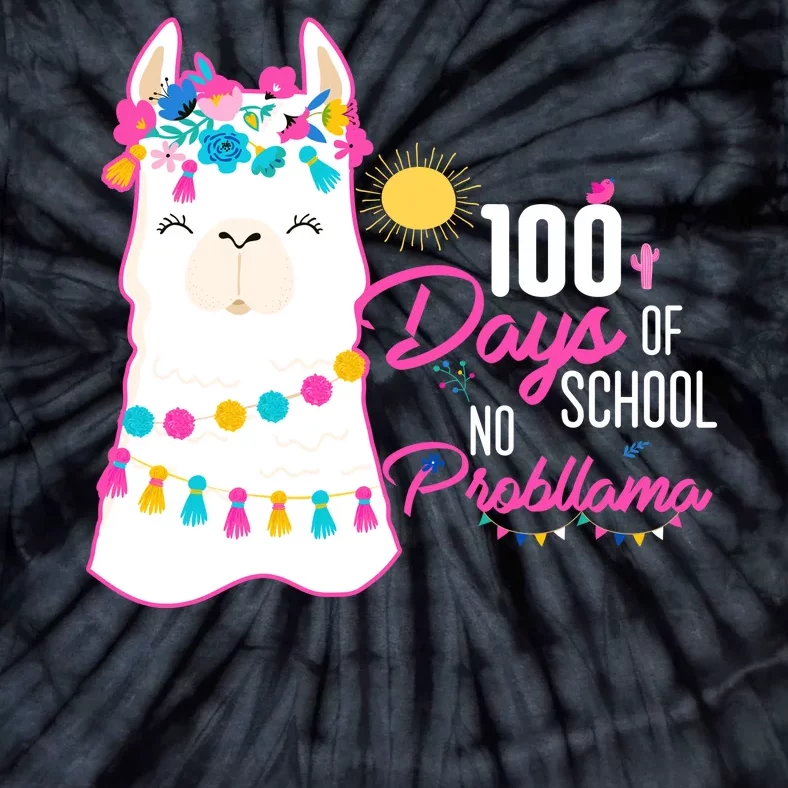 No Probllama 100 Days Of School Tie-Dye T-Shirt