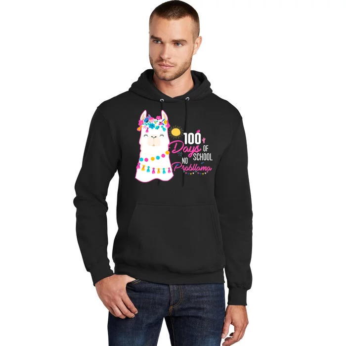 No Probllama 100 Days Of School Tall Hoodie