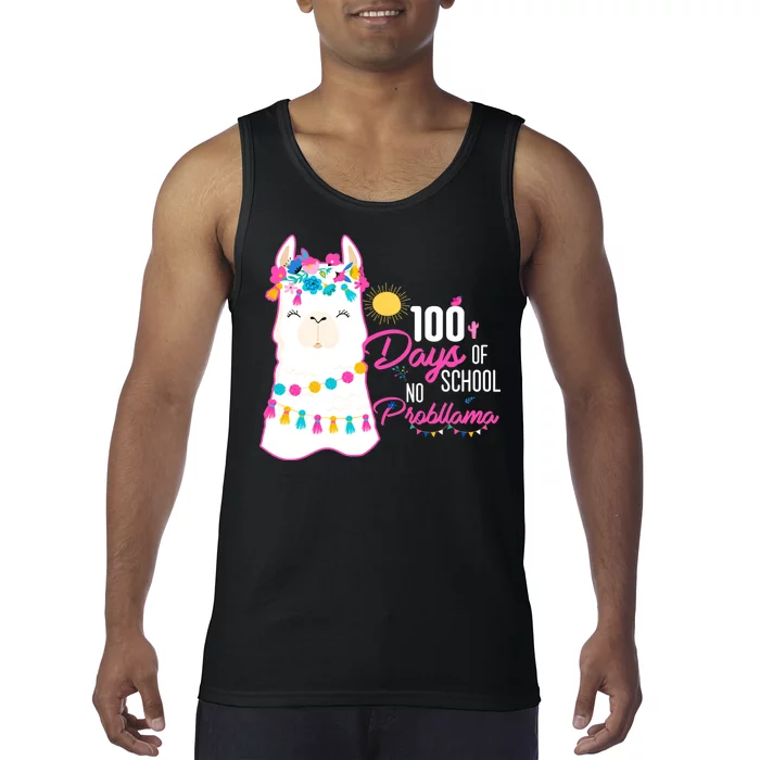 No Probllama 100 Days Of School Tank Top