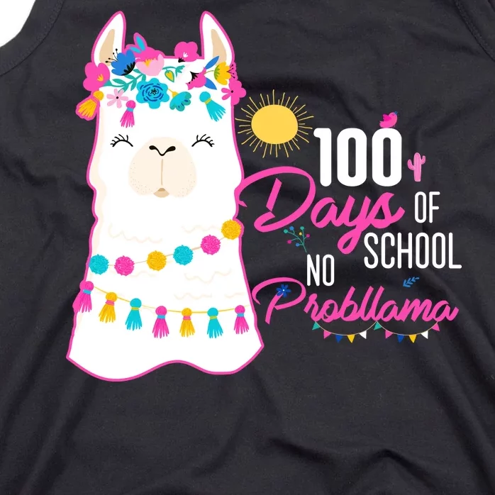 No Probllama 100 Days Of School Tank Top