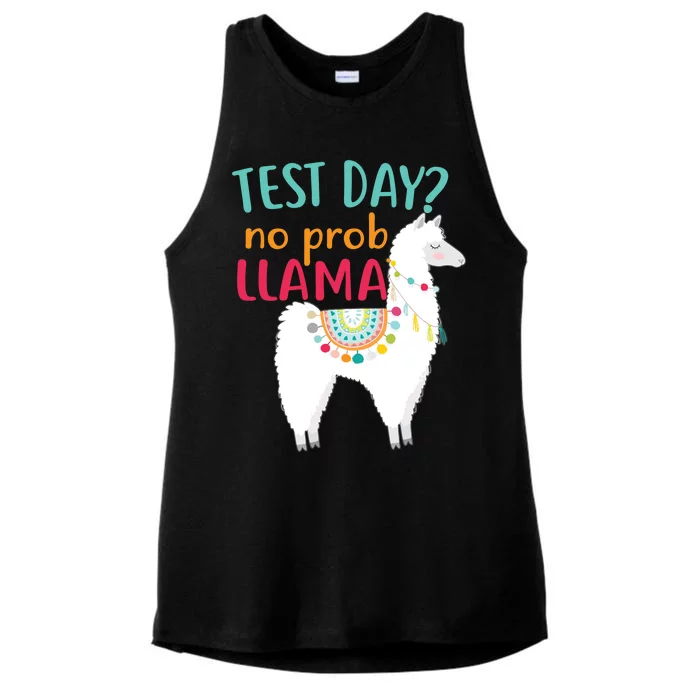 No Probllama Rock The Test Funny Ladies Tri-Blend Wicking Tank