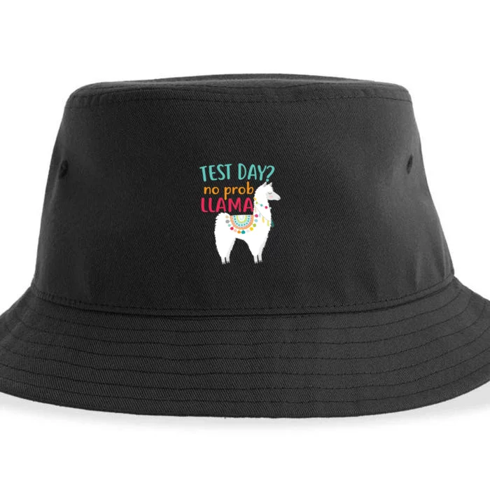 No Probllama Rock The Test Funny Sustainable Bucket Hat