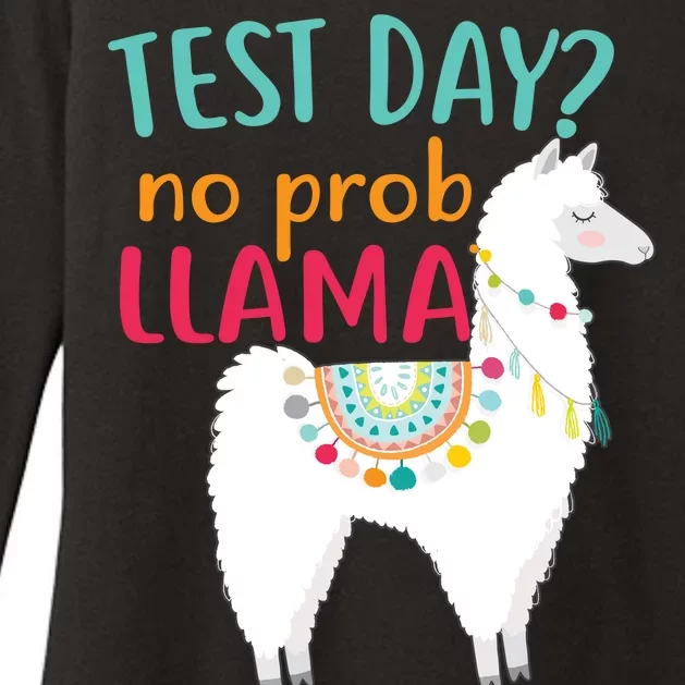 No Probllama Rock The Test Funny Womens CVC Long Sleeve Shirt