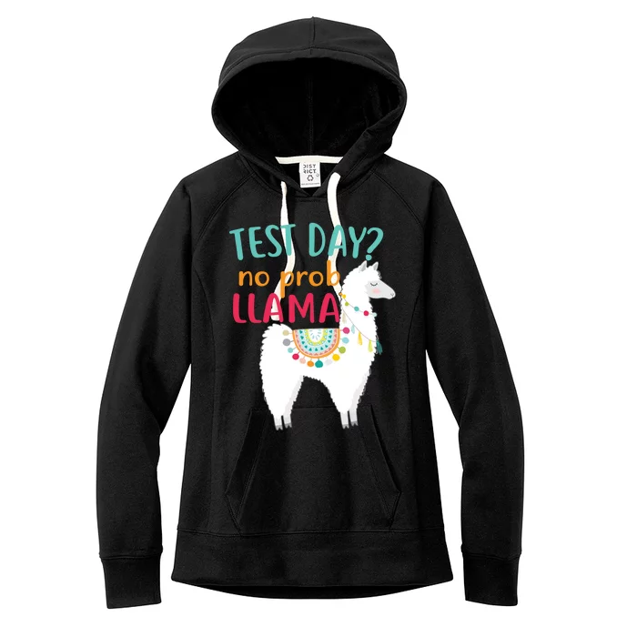 No Probllama Rock The Test Funny Women's Fleece Hoodie