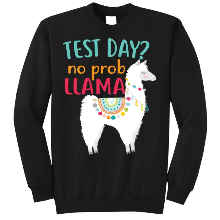 No Probllama Rock The Test Funny Tall Sweatshirt