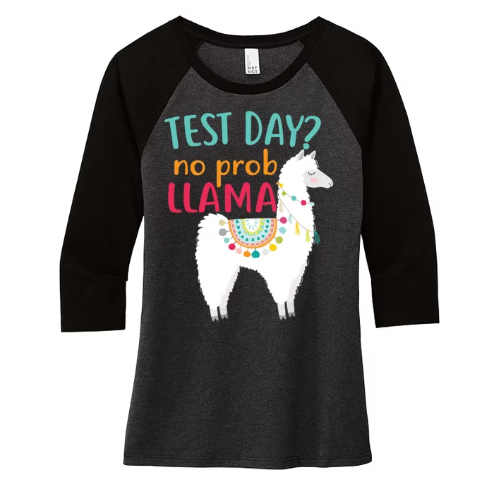 No Probllama Rock The Test Funny Women's Tri-Blend 3/4-Sleeve Raglan Shirt